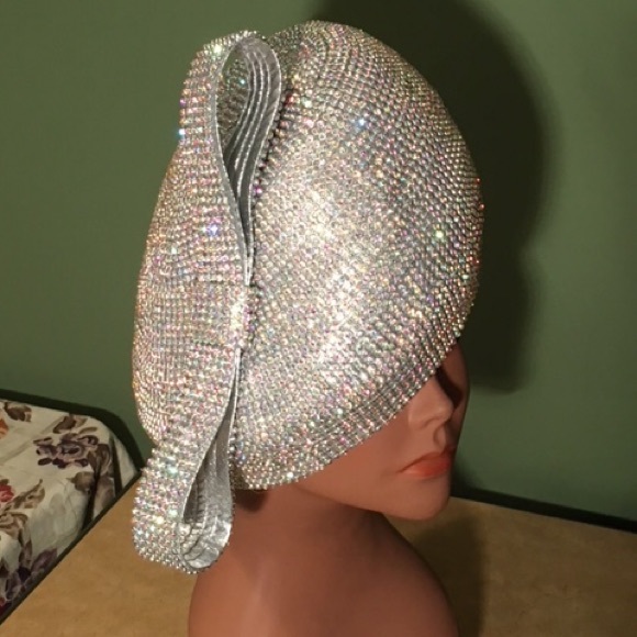 New Stunning CHARM NY A/B Rhinestone Pillbox Church Derby Hat - Picture 2 of 6